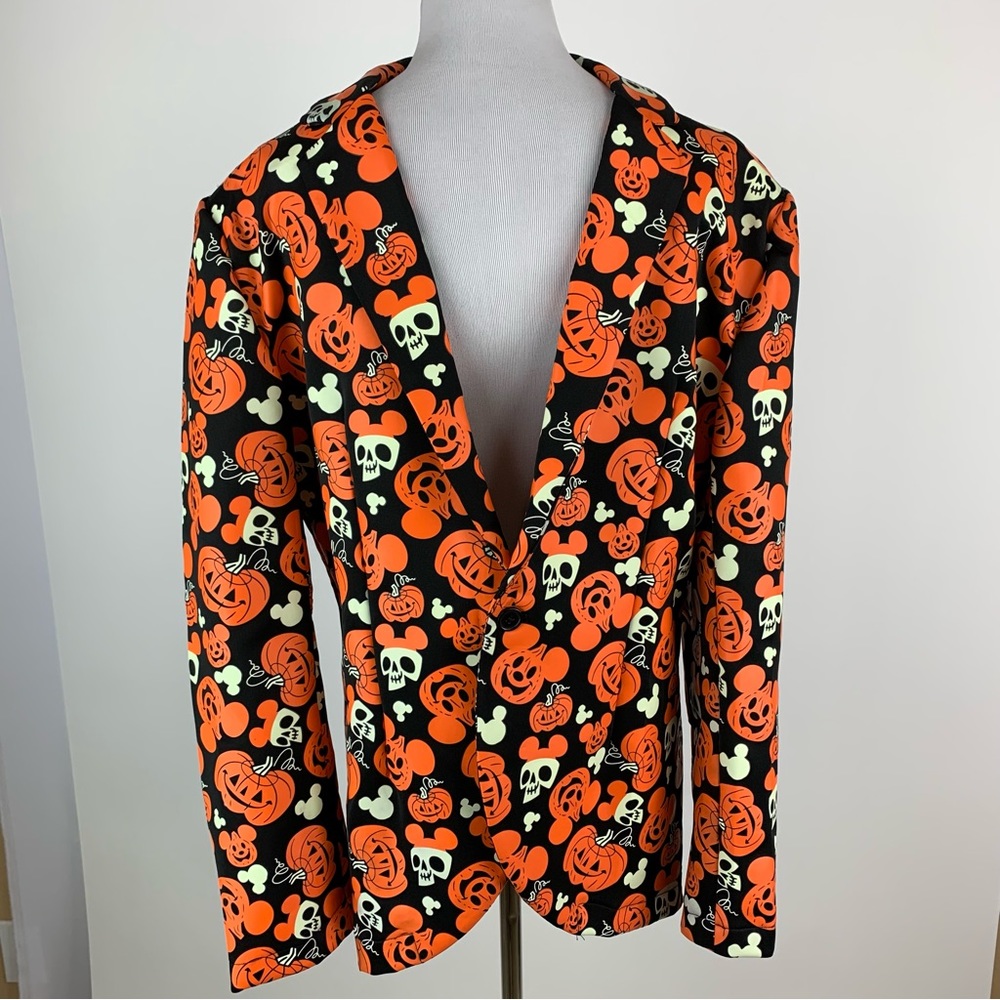 Disney Mickey Pumpkin Glow in The Dark Halloween Blazer Sz S/M